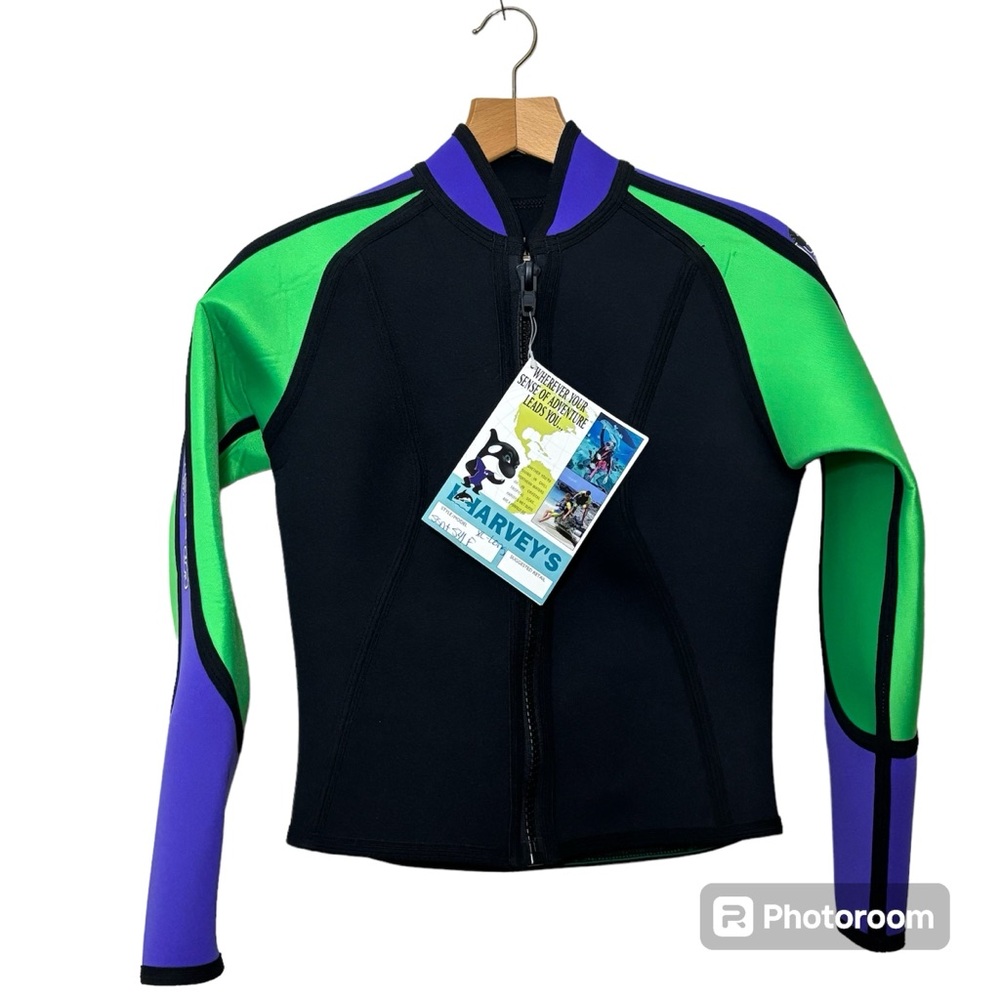 Harvey’s Long XL women’s scuba/dive full zip jacket. Harvey’s logo down sleeves.